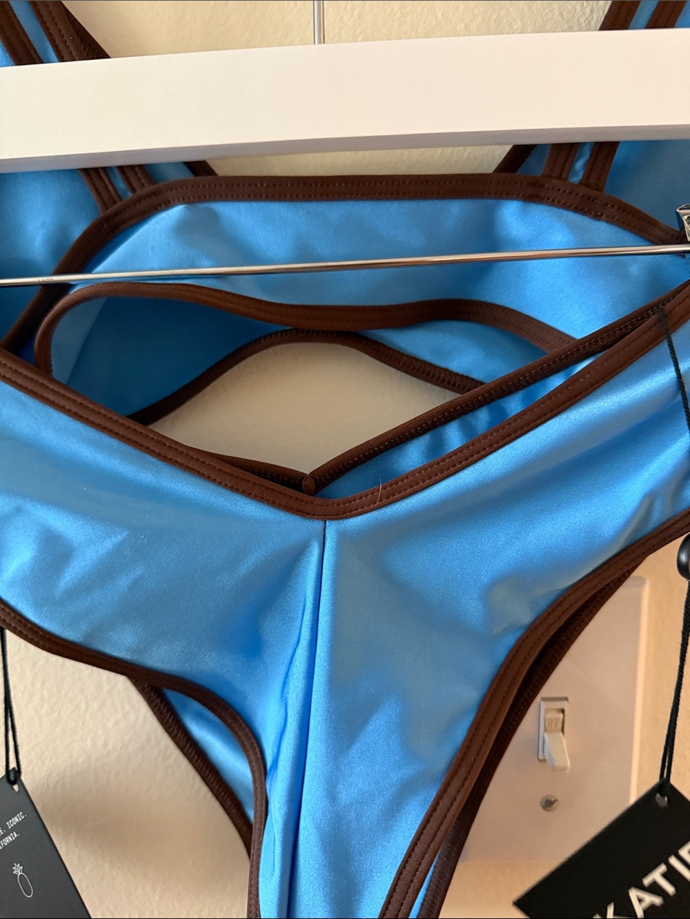 Skatie Blue Bikini with Brown Trim - Picture 6 of 8